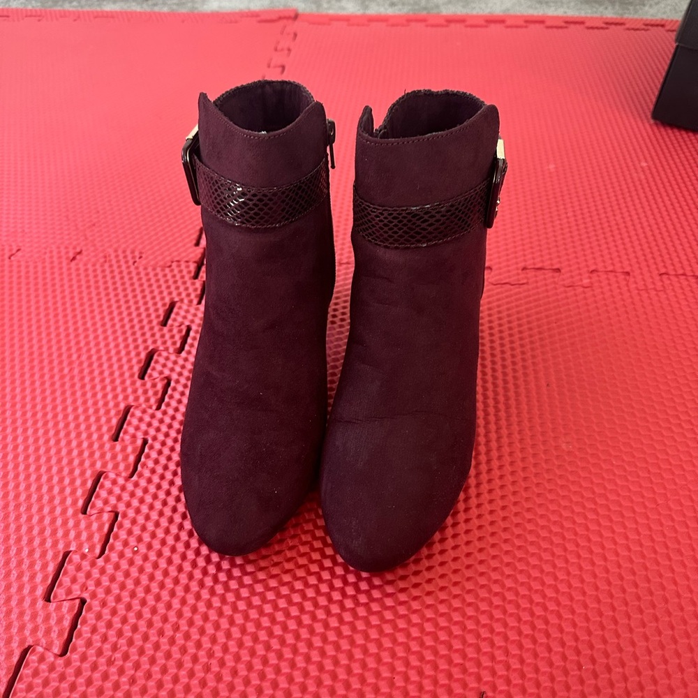 Burgundy Ankle High Boots